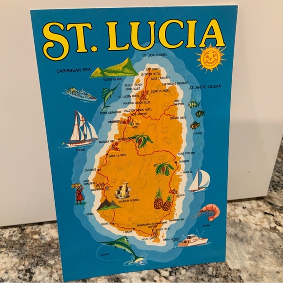 Vintage St Lucia Postcards 2 1990s never used Beach Island travel Souvenir - Picture 2 of 6